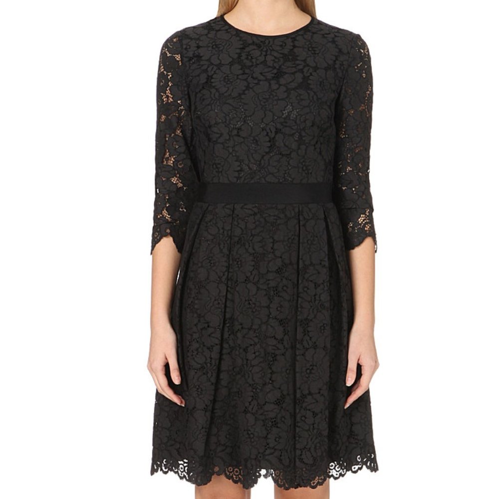 Ted Baker Ameeya Lace Staker Black Dress Size 0 EUC